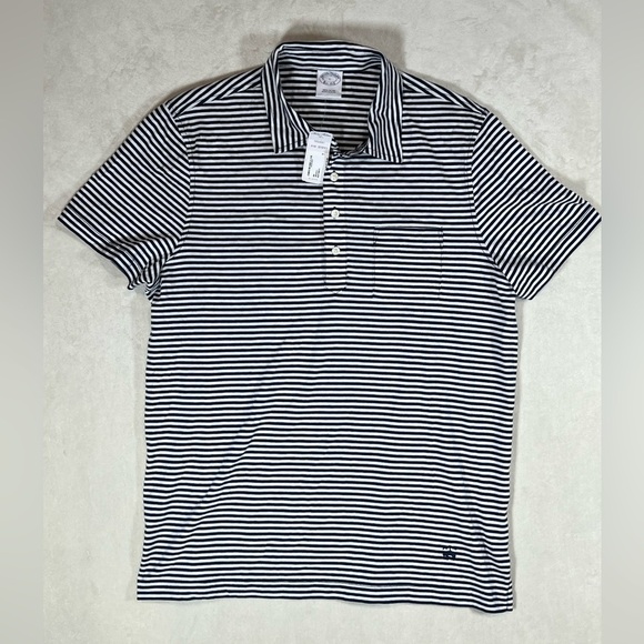 NWT Brooks Brothers Size Large Soft Lightweight Cotton Nautical Stripe Polo - Picture 3 of 9